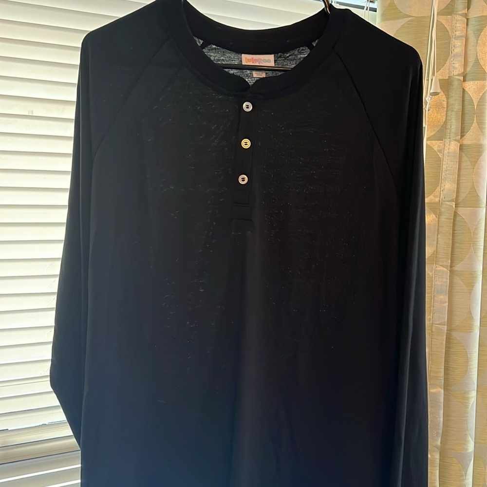 Lularoe black size 2xl mark long sleeve shirt